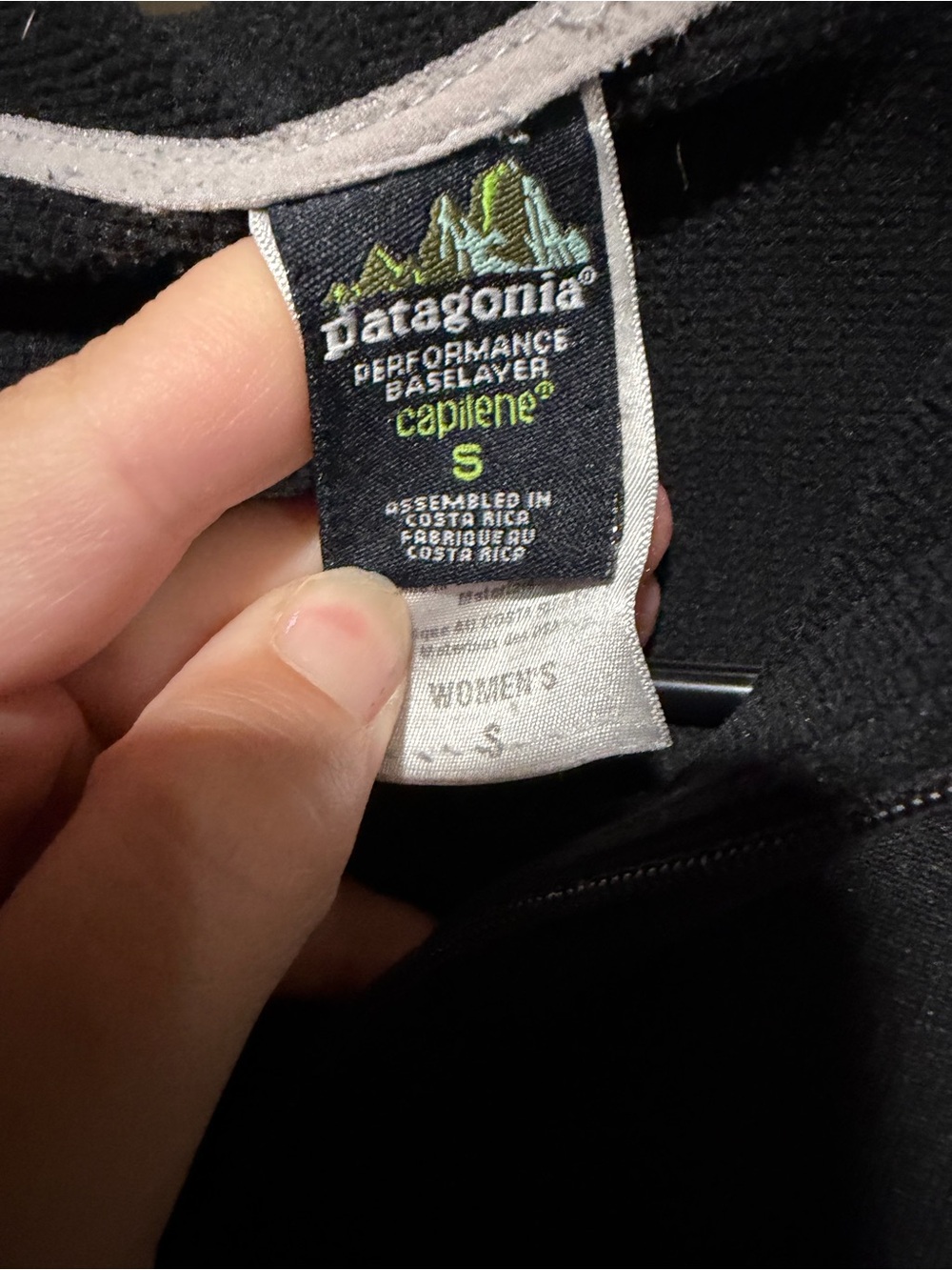 Patagonia Performance Baselayer Capilene womens Small Black 1/4 Zip Pullover - Picture 4 of 5